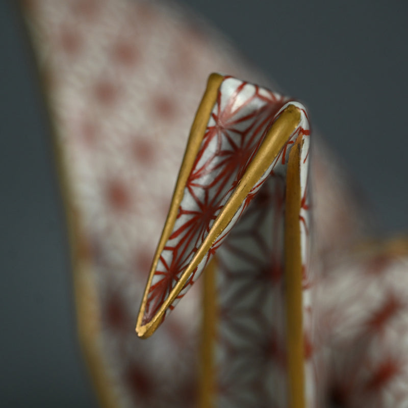 Origami Crane-Shaped Koro ー宮川 香齋 “竹鶴香炉 熨斗鶴"