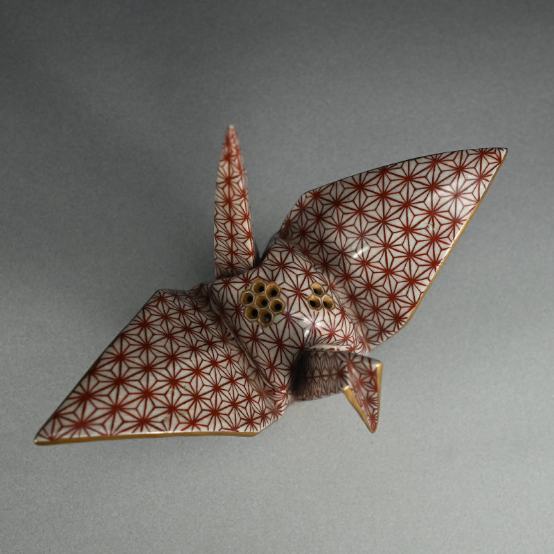 Origami Crane-Shaped Koro ー宮川 香齋 “竹鶴香炉 熨斗鶴"