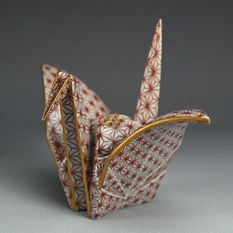Origami Crane-Shaped Koro ー宮川 香齋 “竹鶴香炉 熨斗鶴"