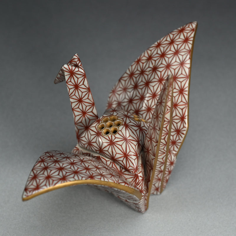 Origami Crane-Shaped Koro ー宮川 香齋 “竹鶴香炉 熨斗鶴"