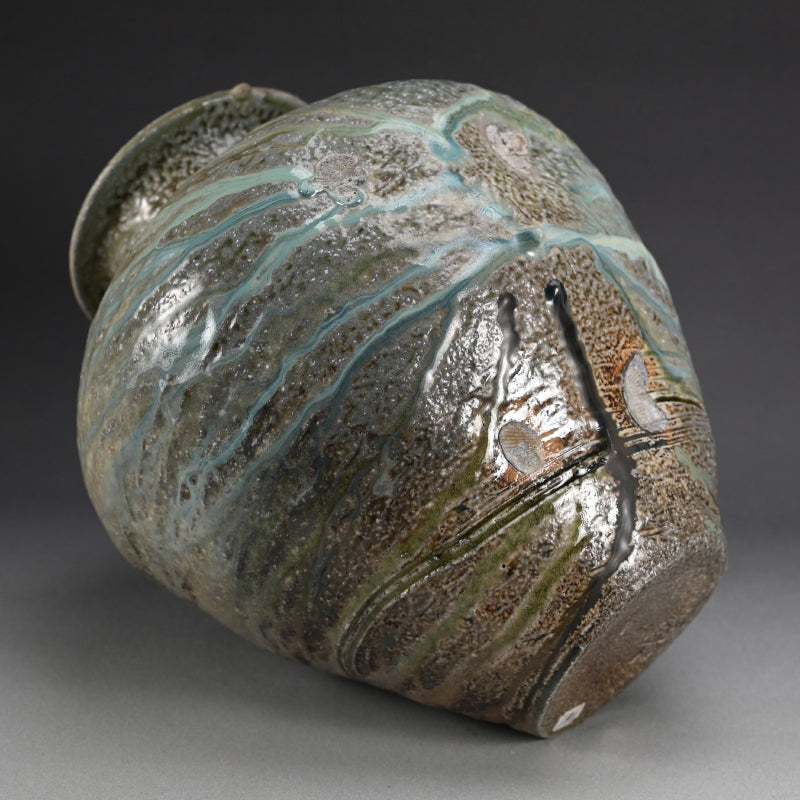 Spectacular Ash Glazed Otsubo ー今井 理桂 "自然釉大壺" 平成4年1992年制作
