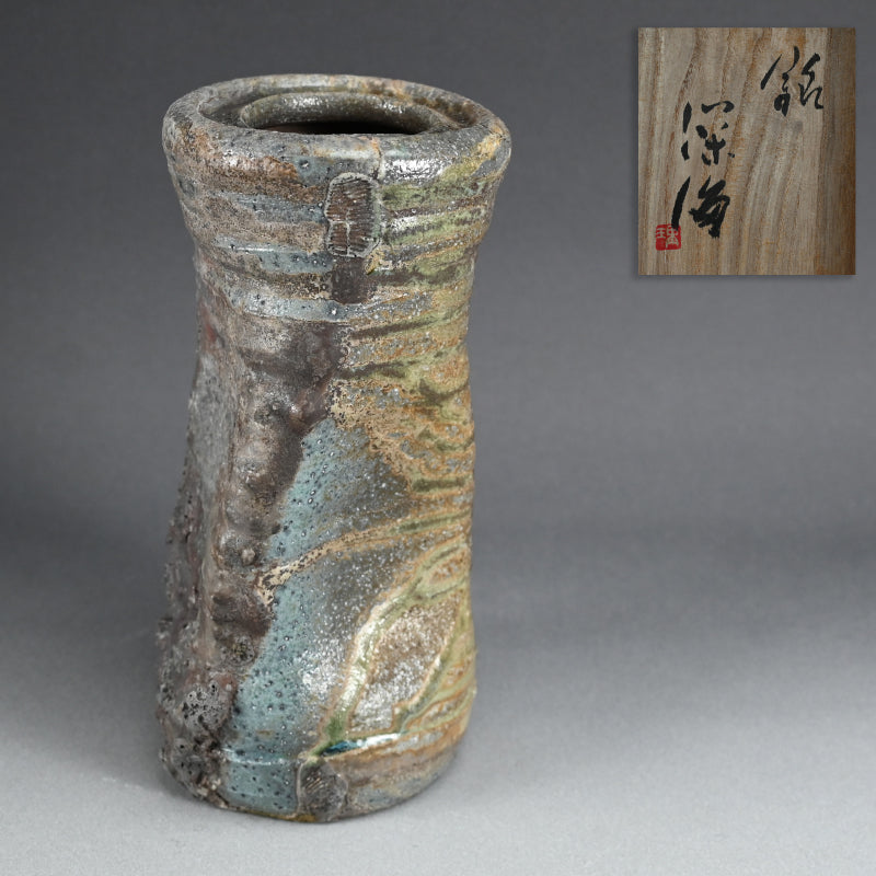 Charred Natural Ash Glazed Vase ー今井 理桂 "自然釉花生"