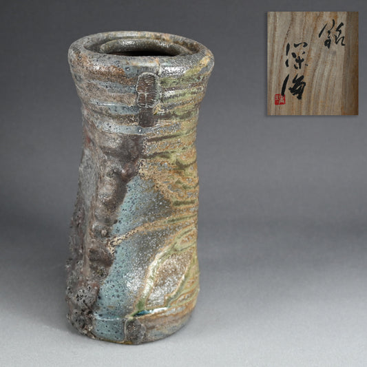 Charred Natural Ash Glazed Vase ー今井 理桂 "自然釉花生"
