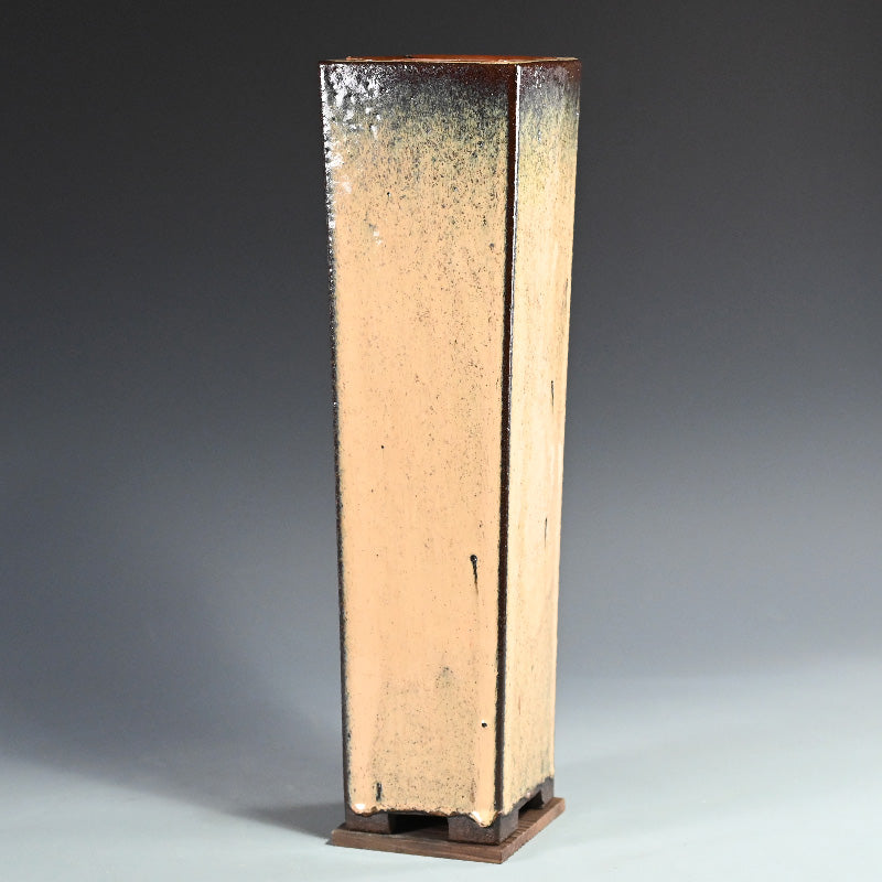 Exquisite Antique Ranbachi Orchid Planter ー黄頽釉四方花瓶