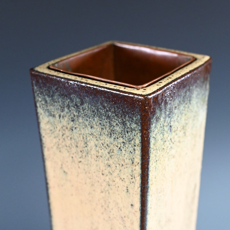 Exquisite Antique Ranbachi Orchid Planter ー黄頽釉四方花瓶