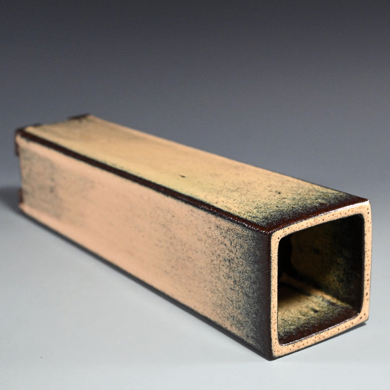 Exquisite Antique Ranbachi Orchid Planter ー黄頽釉四方花瓶