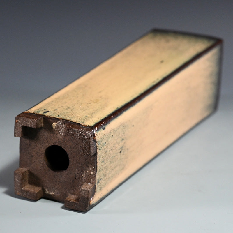 Exquisite Antique Ranbachi Orchid Planter ー黄頽釉四方花瓶