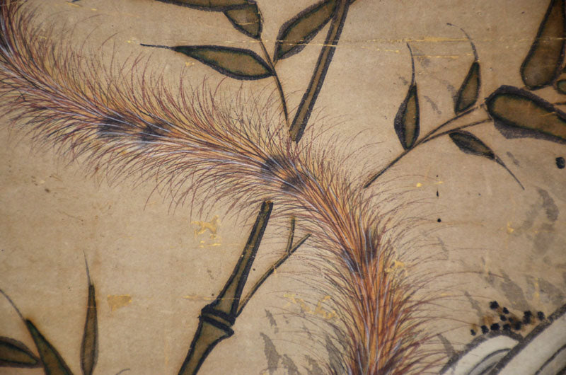 Antique Japanese Edo p. Nagasaki School Scroll, Tiger & Waves