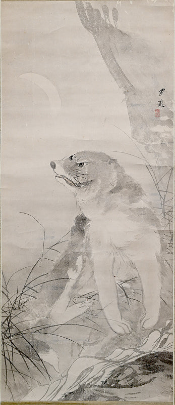 Edo P. Ink Painting of Okami (Wolf) ー月僊