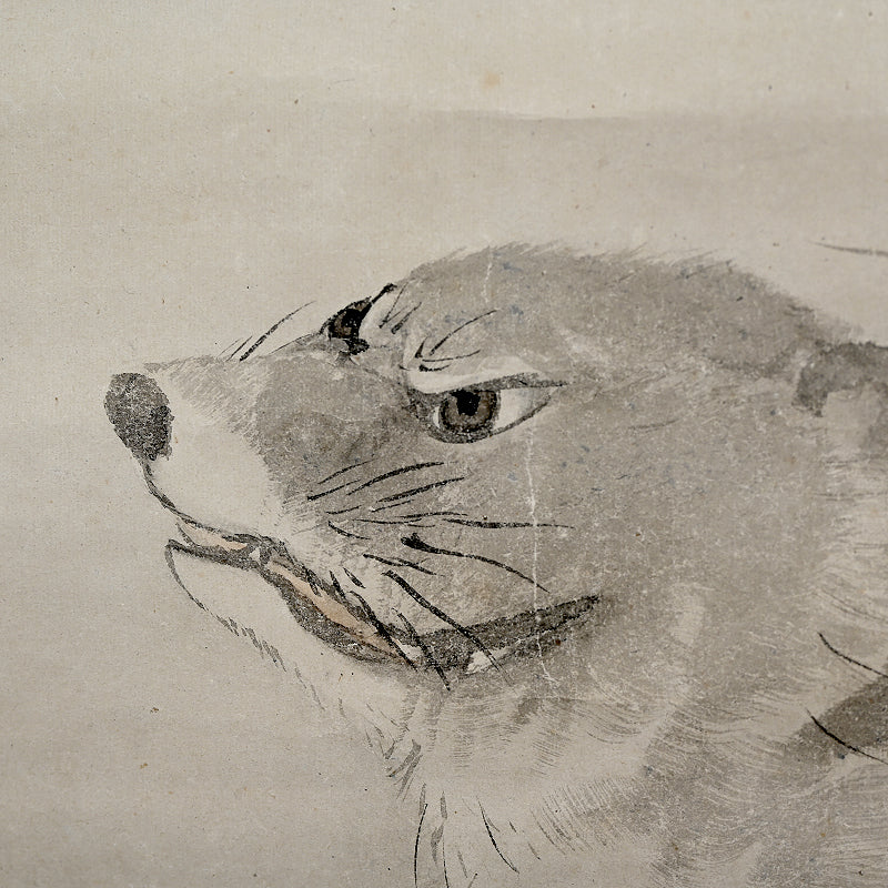 Edo P. Ink Painting of Okami (Wolf) ー月僊