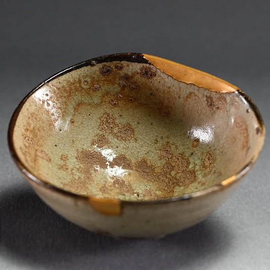 Early Karatsu Chawan Tea Bowl w/ Kintsugi gold repair