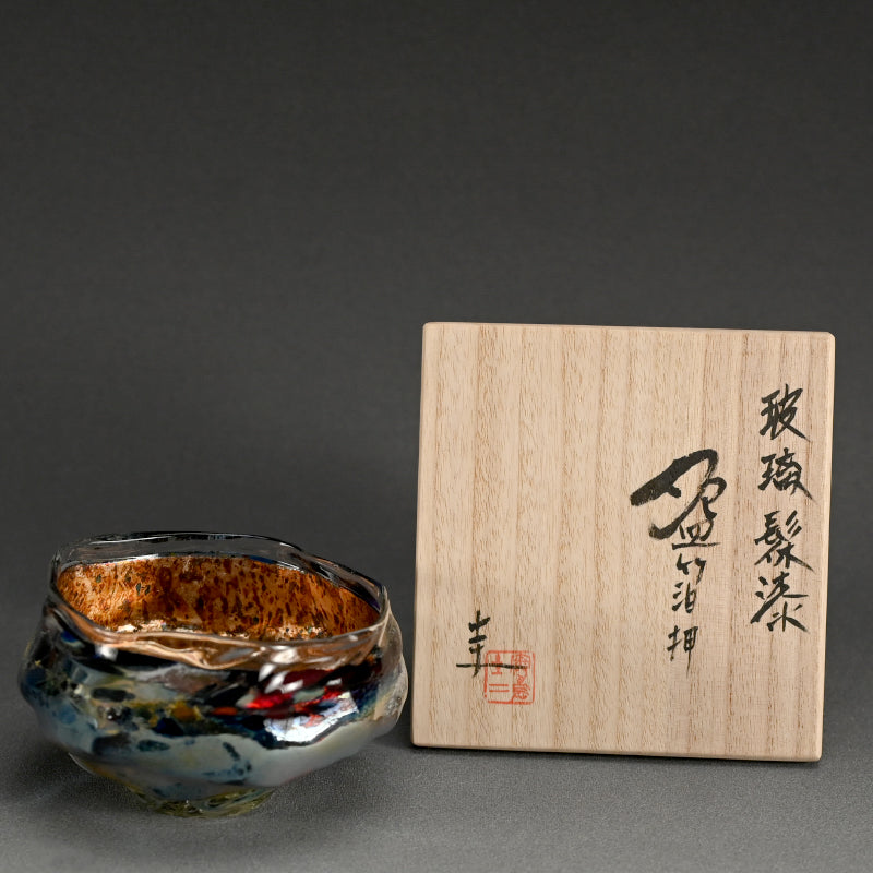 Exquisite Contemporary Glass Bowl ー奥島 圭二 “玻璃髹漆盌箔押”
