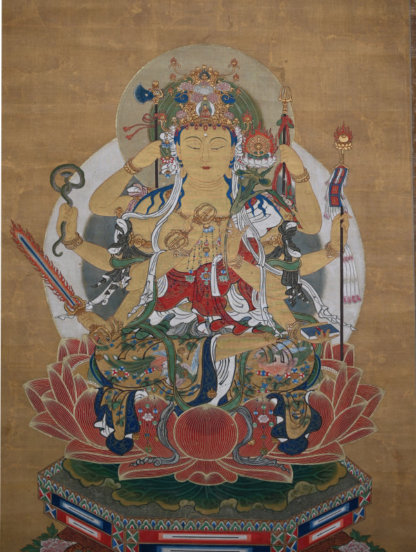 Rare Edo p. Japanese Buddhist Scroll, Daizuigu Bosatsu ー"大隨求菩薩尊像"