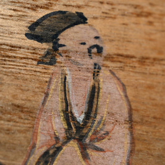 Hand Painted Wooden Kobon Tray by Literati Artist ー田中 柏陰 "香盆"