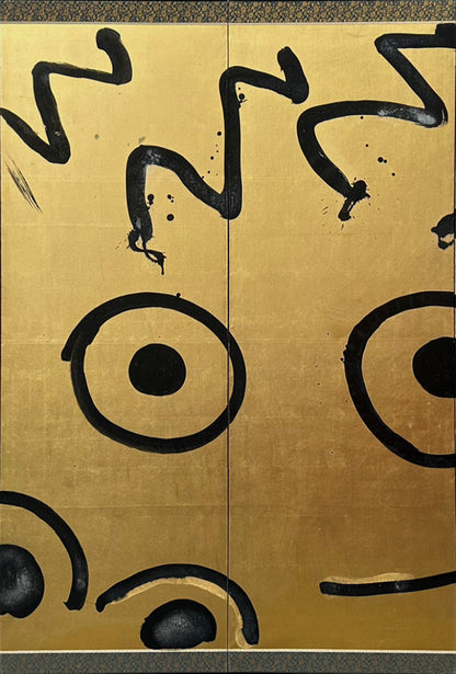 6 panel Gold Screen, Dragon ー今井 アレクサンダー