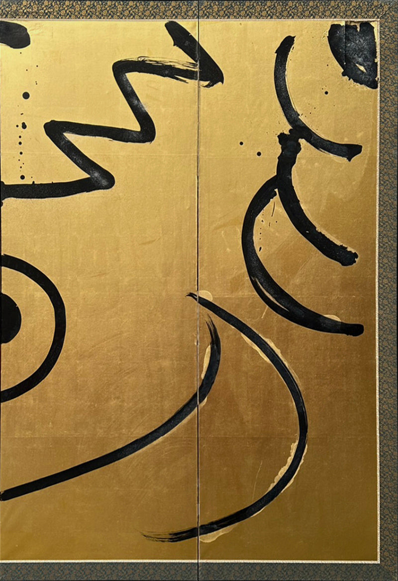 6 panel Gold Screen, Dragon ー今井 アレクサンダー