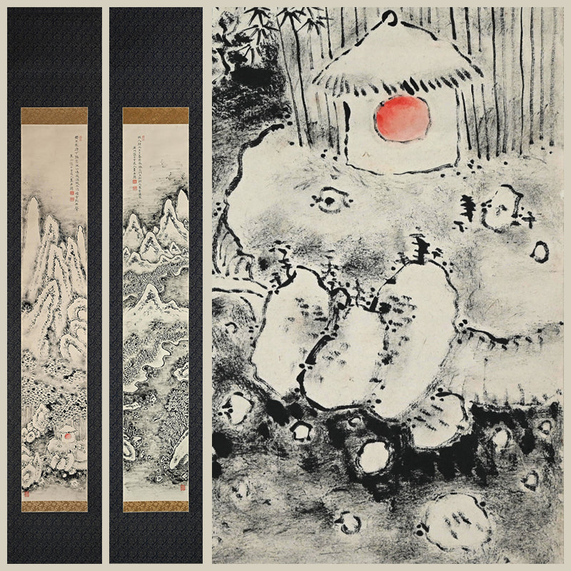 Set of Winter Landscape Scrolls ー福田 古道人 “雪景山水双幅”
