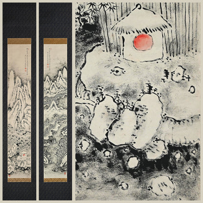 Set of Winter Landscape Scrolls ー福田 古道人 “雪景山水双幅”