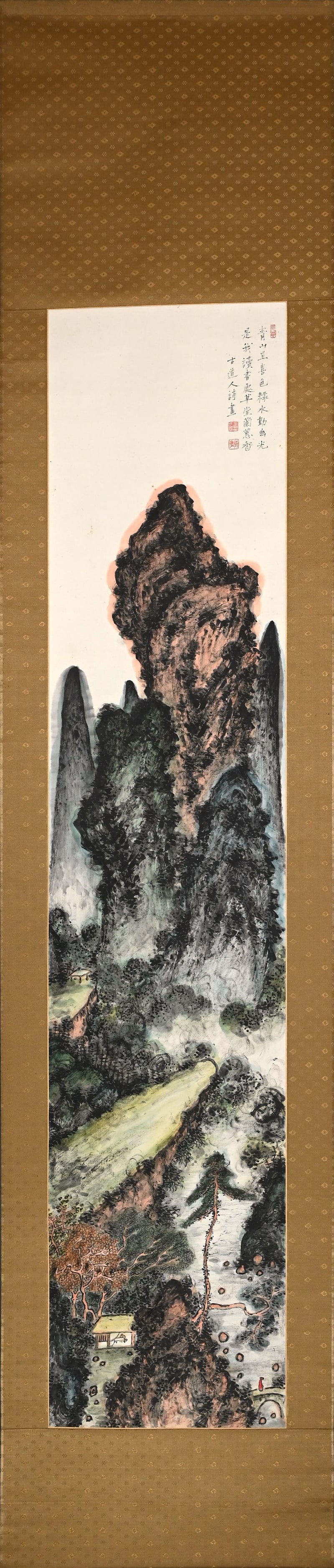 Masterpiece Colorful Mountain-scape ー福田 古道人 “春山緑水圖”