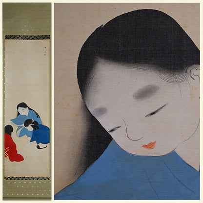 Children at Play, Taisho p. Japanese Scroll ー野添 平米 “遊童”