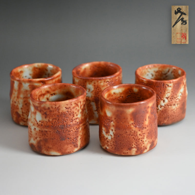 LNT 5 pc. Shino Cup Set ー加藤 孝造 “志野湯呑”