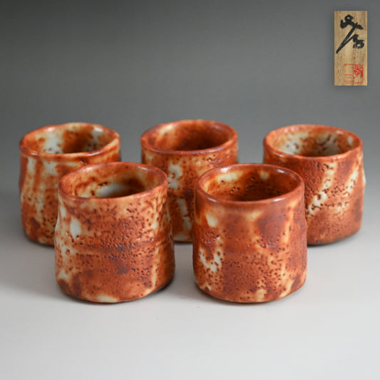 LNT 5 pc. Shino Cup Set ー加藤 孝造 “志野湯呑”