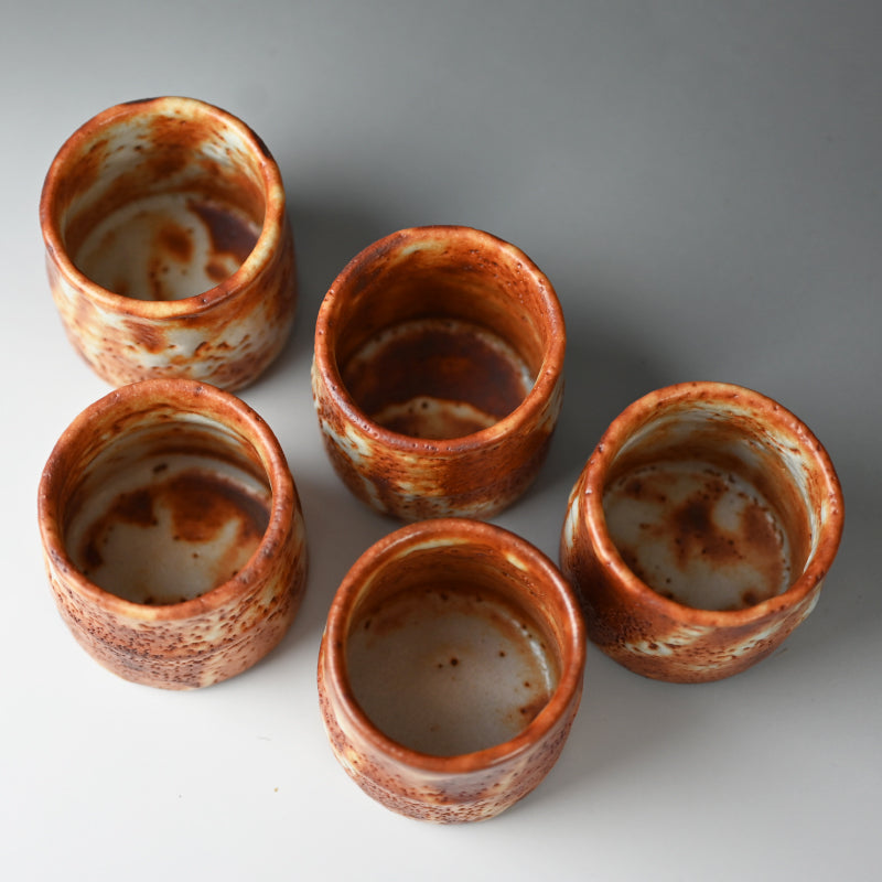 LNT 5 pc. Shino Cup Set ー加藤 孝造 “志野湯呑”