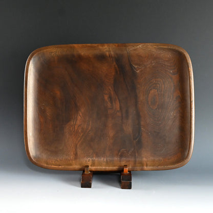 Superb Antique Japanese Carved Wood Tray