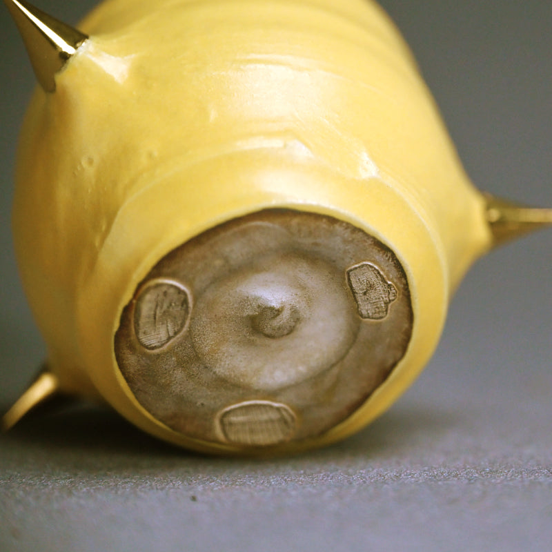 Yellow Glazed Guinomi Sake Cup ー東井 真咲朝 "ぐい吞み"