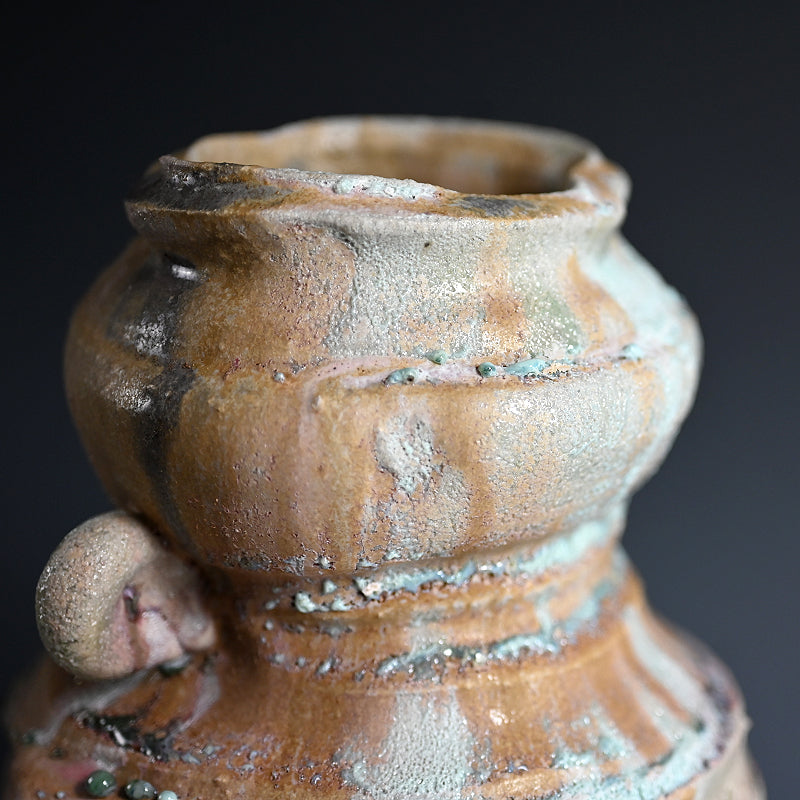 Manyosai Vase ー"万葉彩耳付花生"