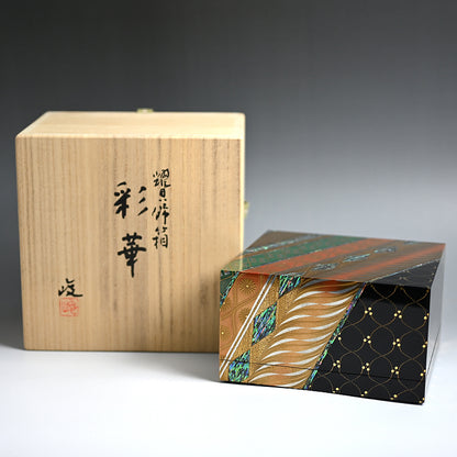 Nishiki Pattern Lacquer Box ー服部 峻昇 “耀貝飾箱 彩華”