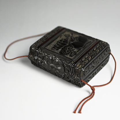 Important Tamakaji Zokoku I Published Carved Lacquer Inro