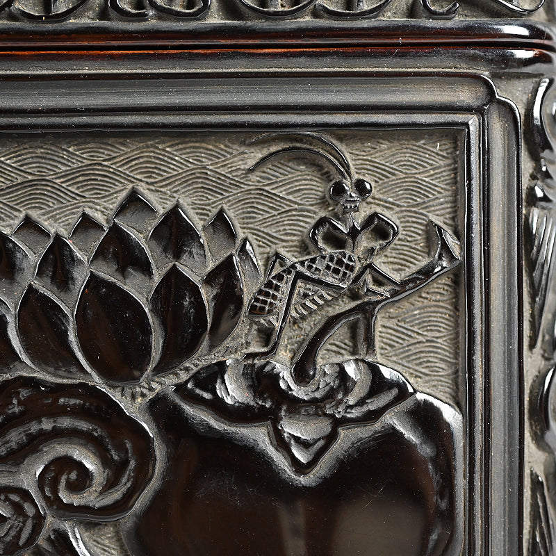 Important Tamakaji Zokoku I Published Carved Lacquer Inro
