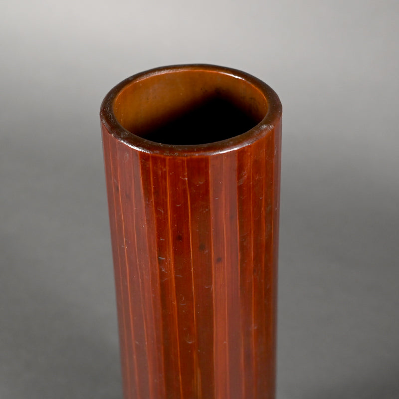 Antique Japanese Arrow Basket ー前田 竹房斎 "時代矢竹製 花籃"