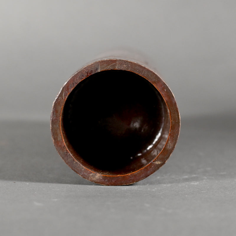 Antique Japanese Arrow Basket ー前田 竹房斎 "時代矢竹製 花籃"