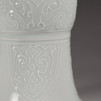 Pair White Gu-Vases