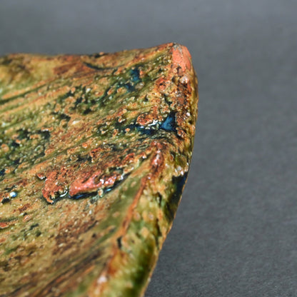 Beautiful Oribe Dish named Spring ー東 直人 “織部皿 春”
