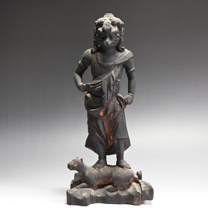 Edo p. Japanese Wood Carving, Karasu Tengu God of War