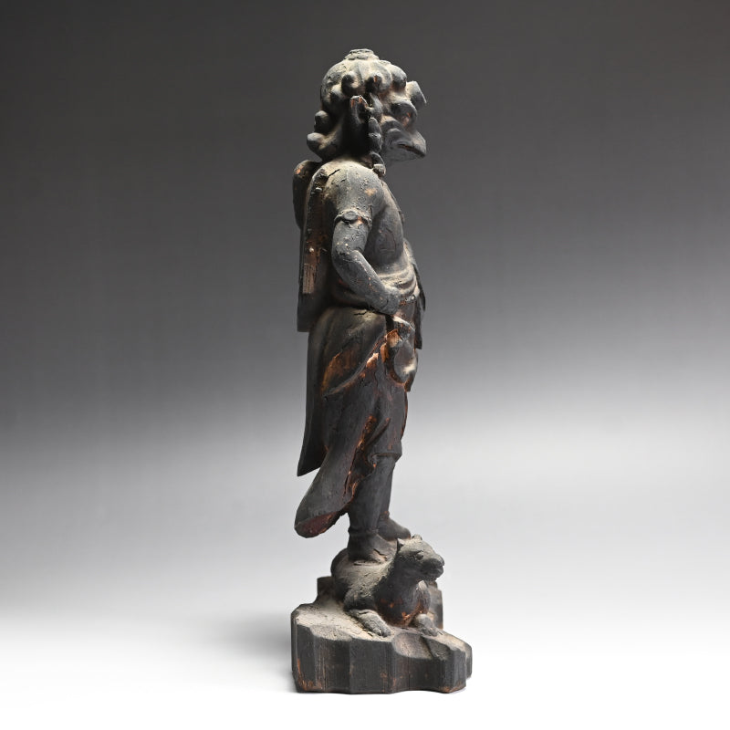 Edo p. Japanese Wood Carving, Karasu Tengu God of War