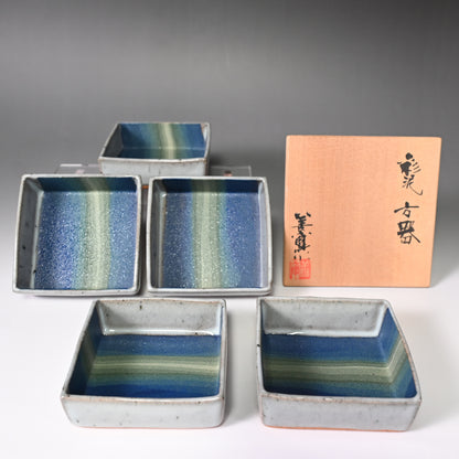 Rainbow Colored Clay Plate Set ー宮下 善繭 “彩泥 方器”