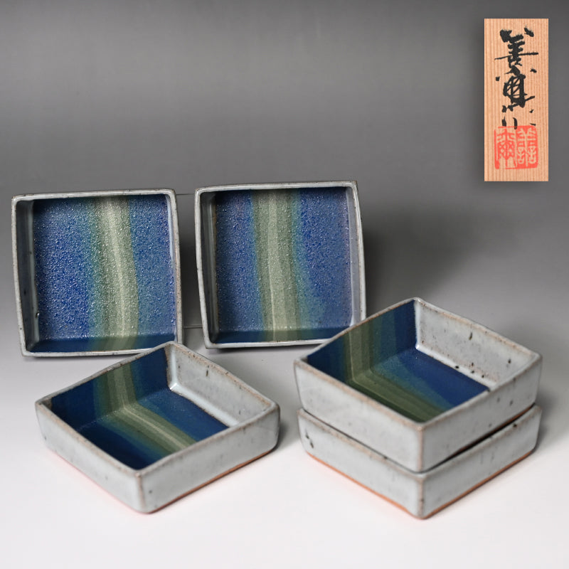 Rainbow Colored Clay Plate Set ー宮下 善繭 “彩泥 方器”