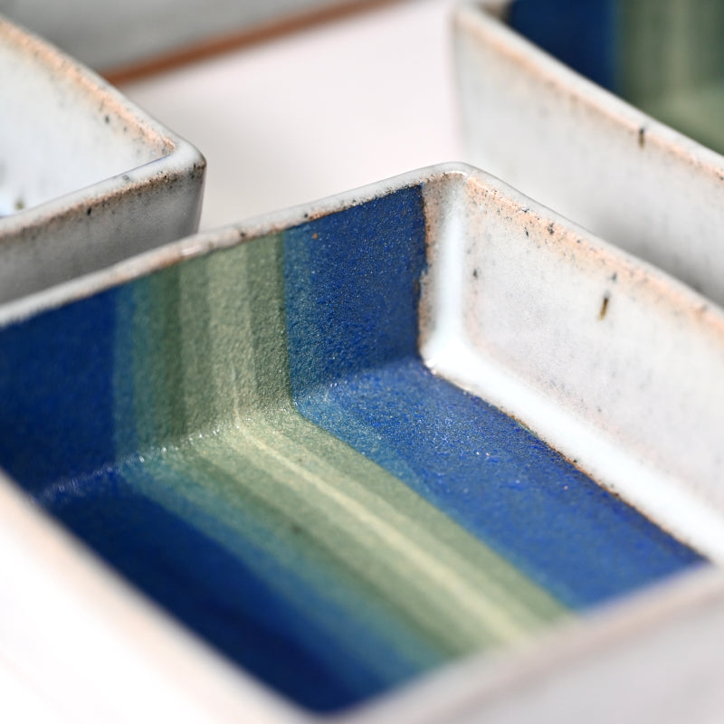 Rainbow Colored Clay Plate Set ー宮下 善繭 “彩泥 方器”