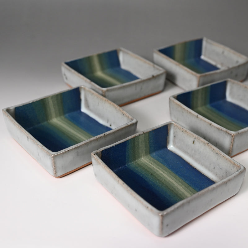 Rainbow Colored Clay Plate Set ー宮下 善繭 “彩泥 方器”