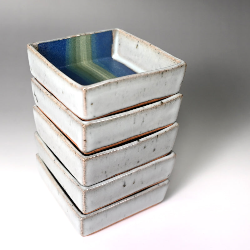 Rainbow Colored Clay Plate Set ー宮下 善繭 “彩泥 方器”