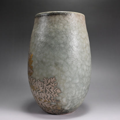 Gold & Siver Decorated Pottery Vase ー安田 全宏 “繫”