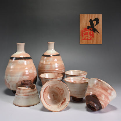 Serene Kohiki Sake Set ー番浦 史郎 “粉引 酒器揃”