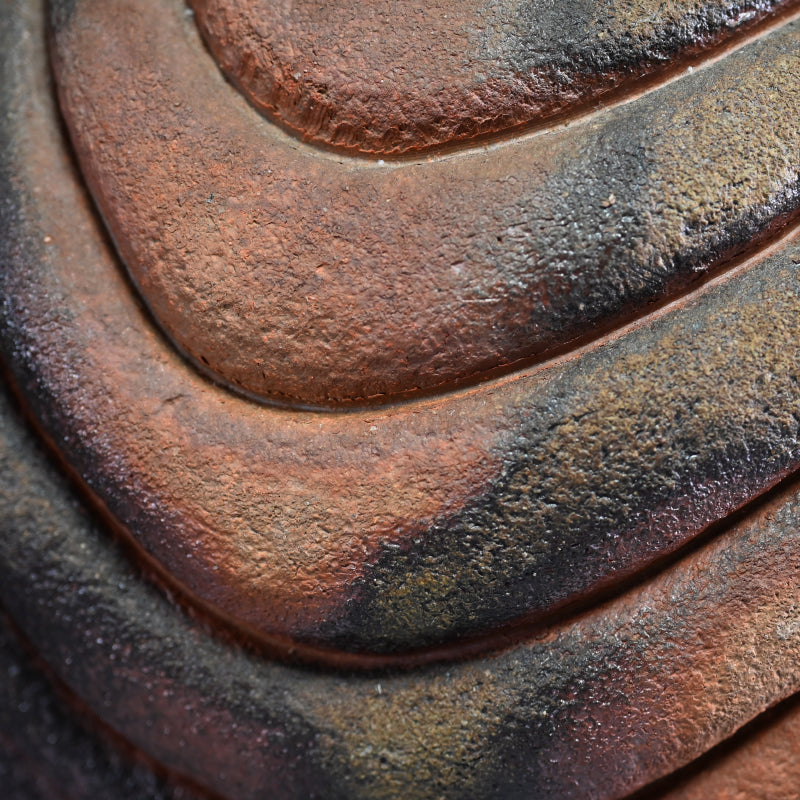 Massive Lobed Bizen Vase ー小西 陶藏 "横放紋花器"