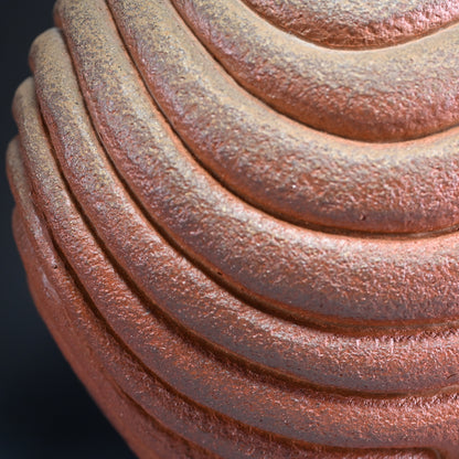 Massive Lobed Bizen Vase ー小西 陶藏 "横放紋花器"