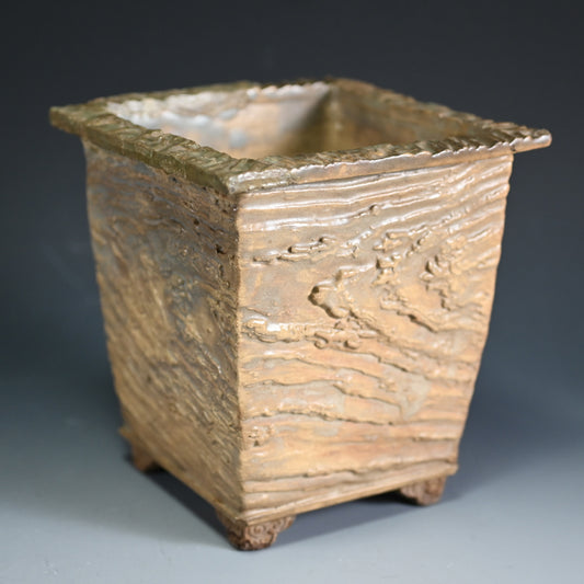 Akahadayaki Uekibachi Edo p. Bonsai pot ー奥田木白 “赤膚焼 植木鉢”
