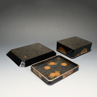 4 pc. Antique Japanese Lacquer Maki-e Box Set